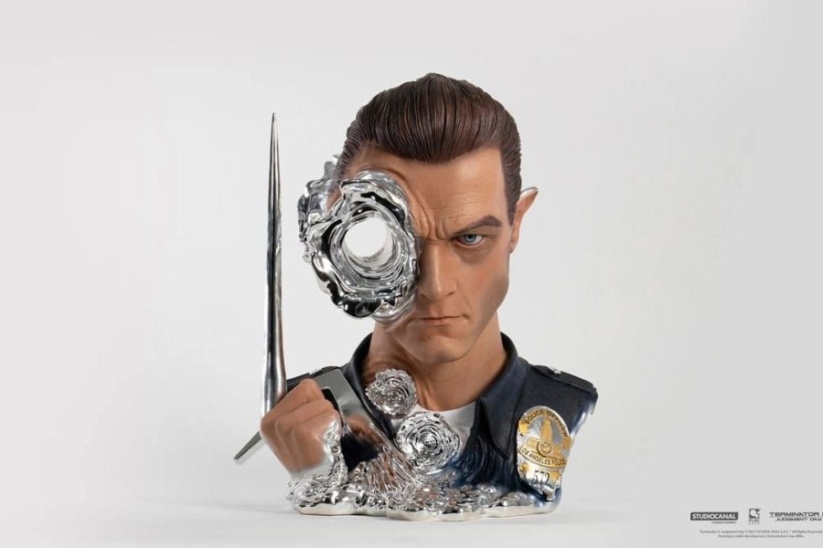 Shop Pure Arts Giant Size Figuren | Terminator - T-1000 Art Mask Replika / Painted Deluxe Version: Pure Arts