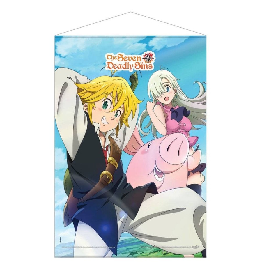 Shop POPbuddies Postkarten / Poster / Wallscrolls | The Seven Deadly Sins - Meliodas, Elizabeth & Hawk Wallscroll: Popbuddies