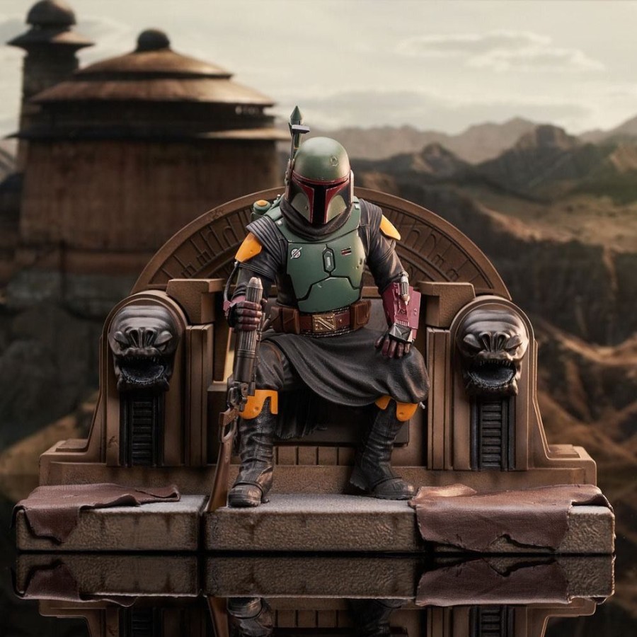 Kino & Comic Gentle Giant | Star Wars The Book Of Boba Fett - Boba Fett On Throne Statue: Gentle Giant