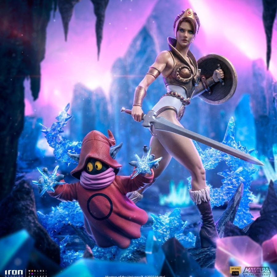 Shop Iron Studios Premium Statuen | Masters Of The Universe - Teela & Orko Statue / Deluxe Art Scale He-Man: Iron Studios