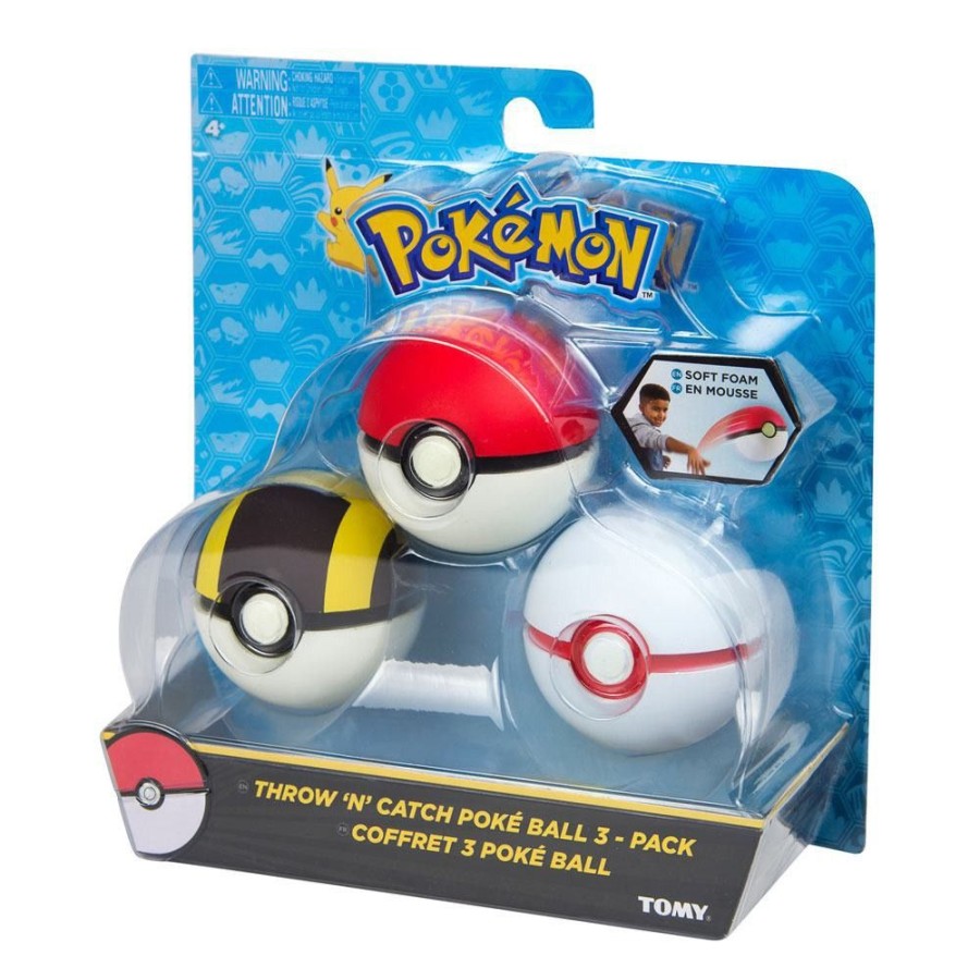 Shop Tomy Dekoration | Pokemon - Pokeball 3Er-Set / Throw 'N' Catch: Tomy